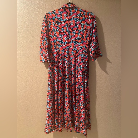 Goa Paris Floral Puff Sleeve Sundress with Notched Collar - Picture 4 of 6